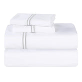 Fieldstone Cotton Two-Line Embroidered Deep Pocket Bed Sheet Set